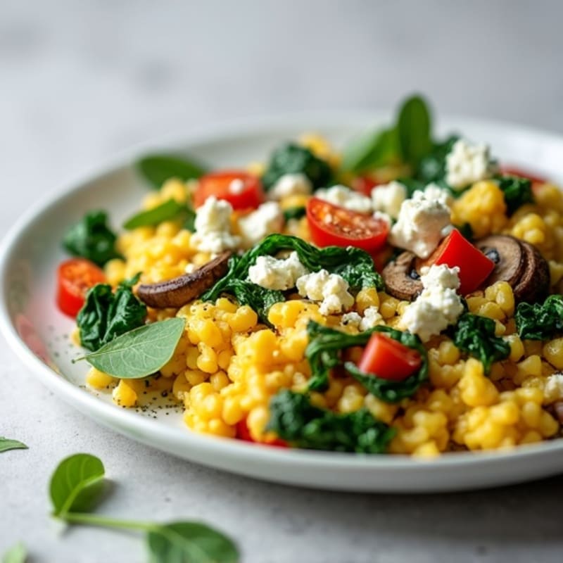 Protein-Packed Spinach and Feta Egg White Scramble
