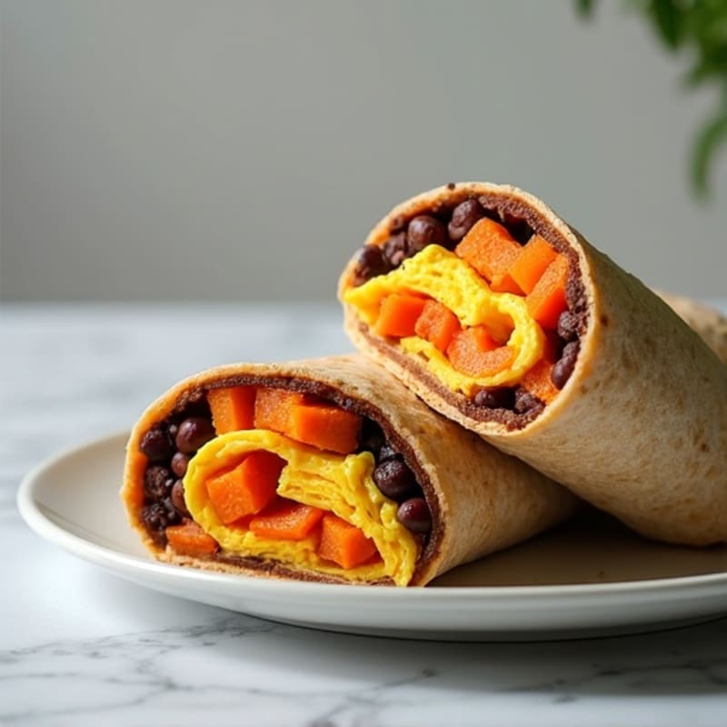 Protein-Packed Sweet Potato Black Bean Breakfast Burrito