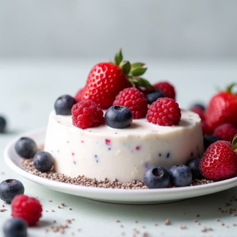 Greek Yogurt Protein Mousse with Mixed Berries