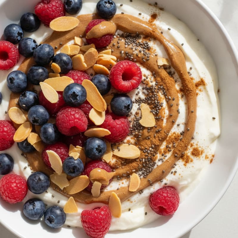Berry-Almond Protein Yogurt Bowl