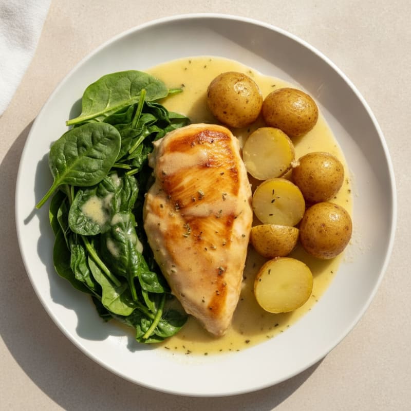 Slow Cooker Lemon-Herb Chicken with Cream Sauce