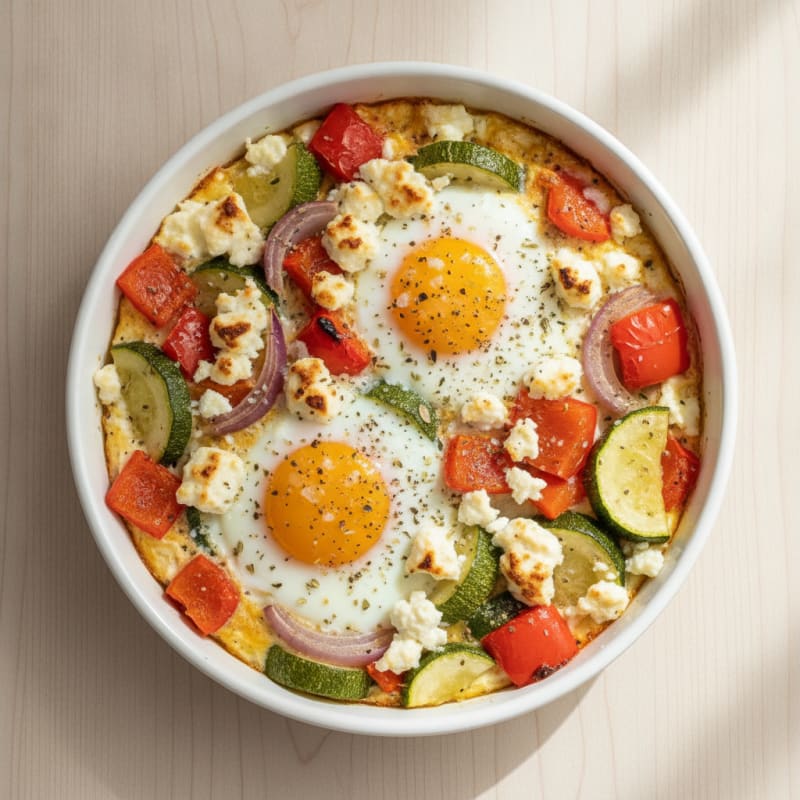 Baked Eggs with Roasted Vegetables