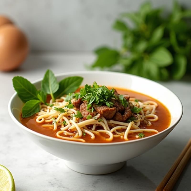 Lemongrass Beef Noodle Soup with Fresh Herbs