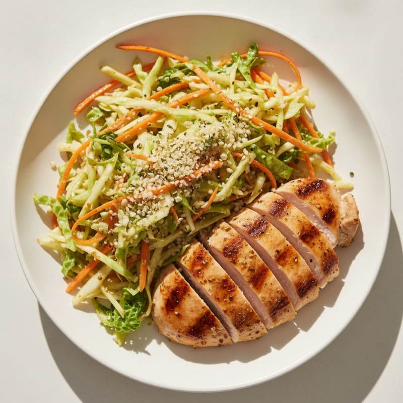 Grilled Turkey Breast with Crunchy Cabbage Slaw