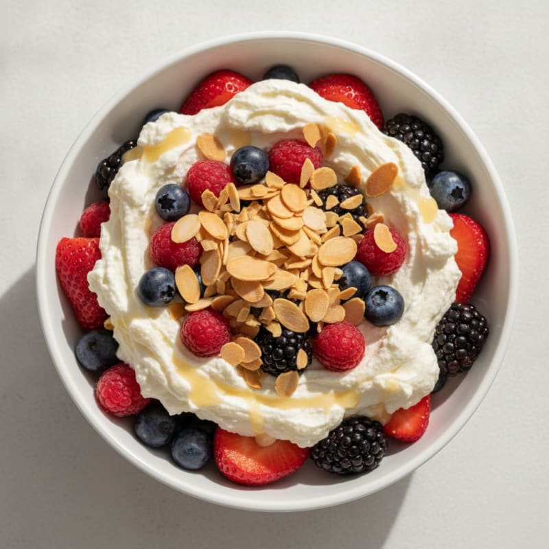 Vanilla Greek Yogurt Protein Parfait with Mixed Berries
