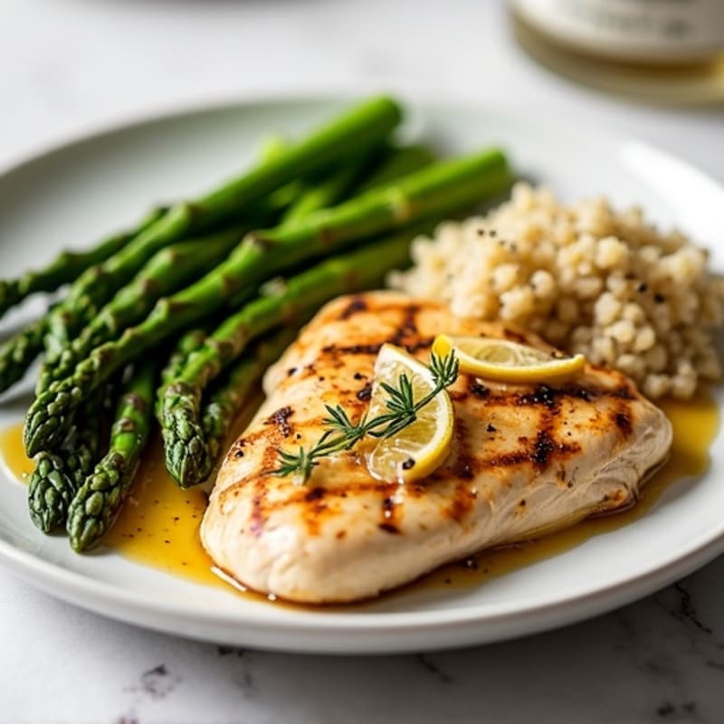 Grilled Lemon Herb Chicken with Roasted Asparagus