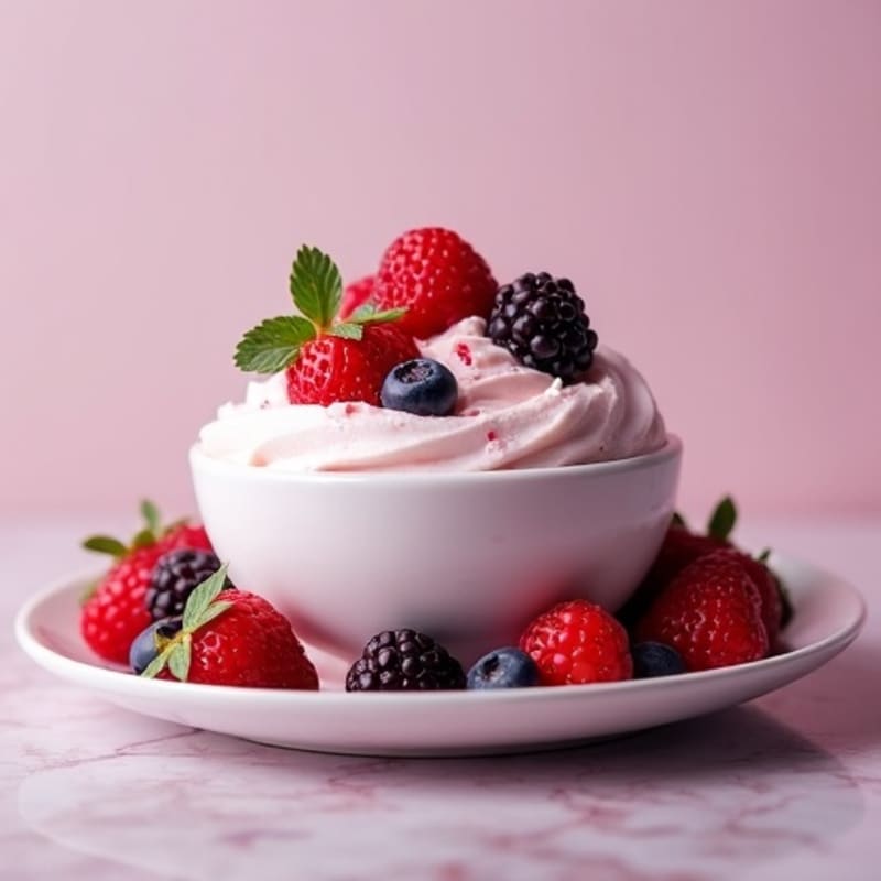 Silky Greek Yogurt Protein Mousse with Mixed Berries