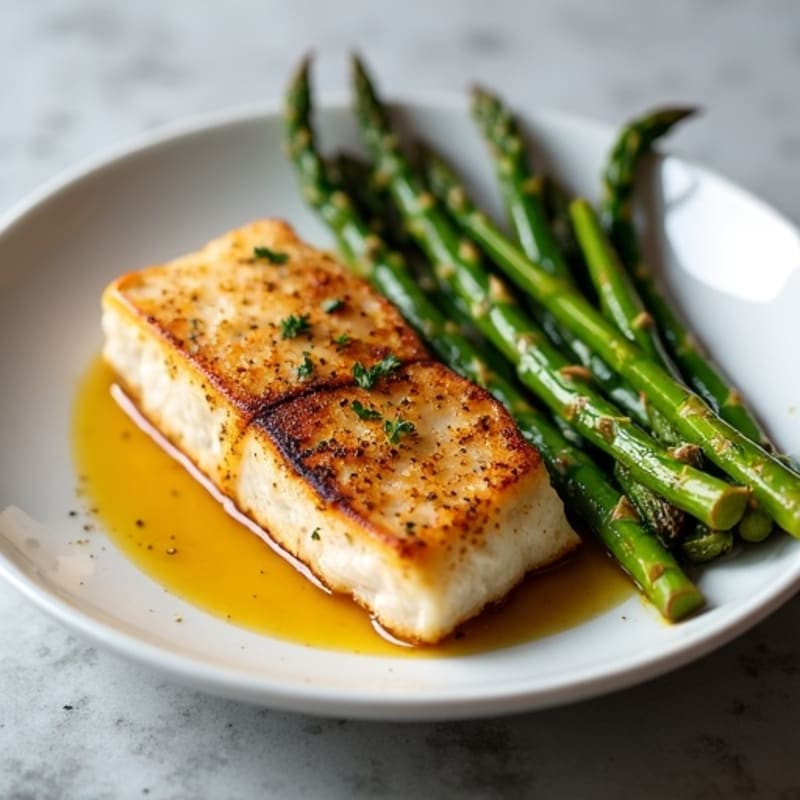 Pan-Seared Cajun Blackened Catfish with Roasted Asparagus