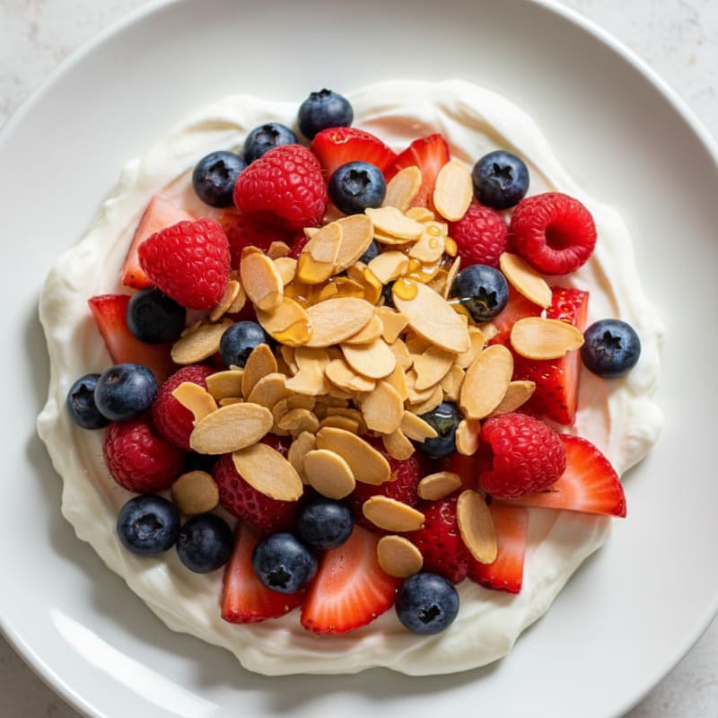 Greek Yogurt Protein Parfait with Berries and Almonds