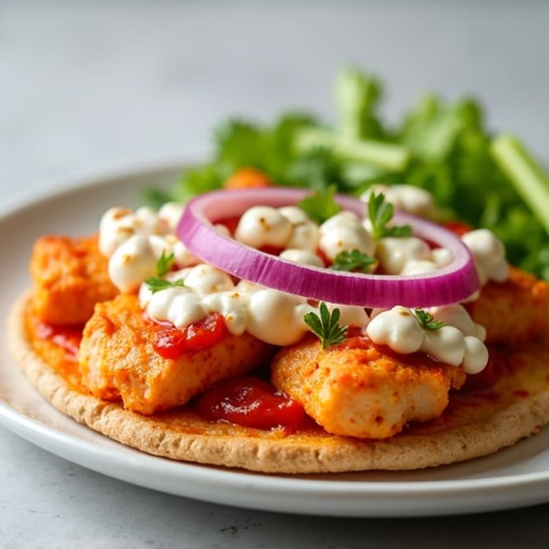Healthy Buffalo Chicken Pizza