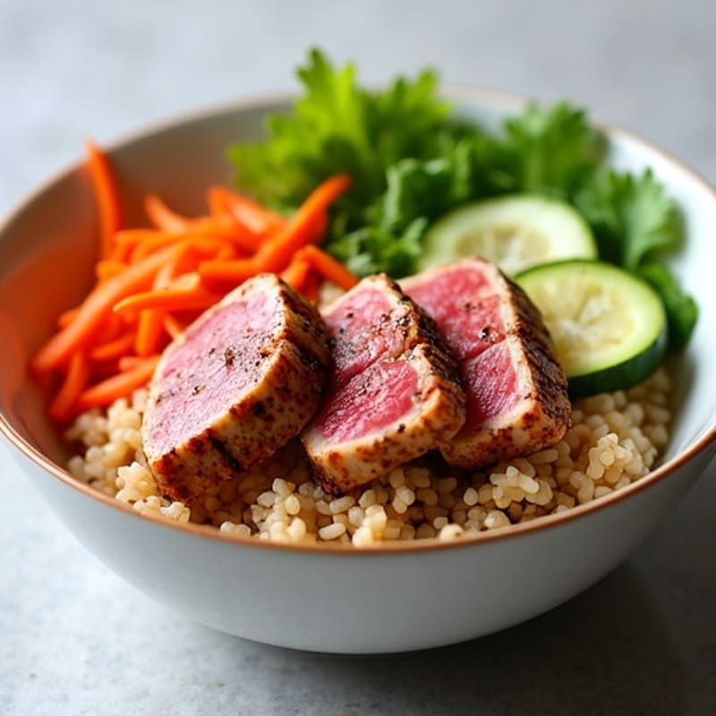 Fresh Ahi Tuna Rice Bowl with Crispy Vegetables