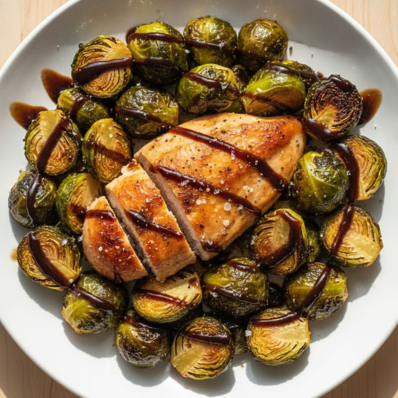 Roasted Balsamic Chicken and Brussels Sprouts