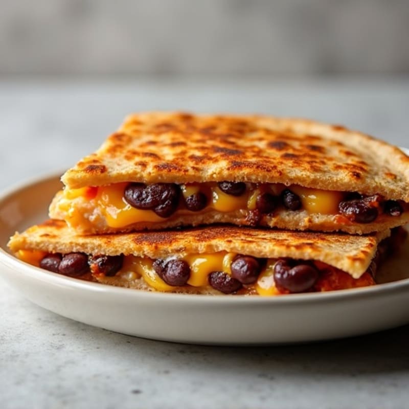 Crispy Baked BBQ Chicken and Black Bean Quesadilla