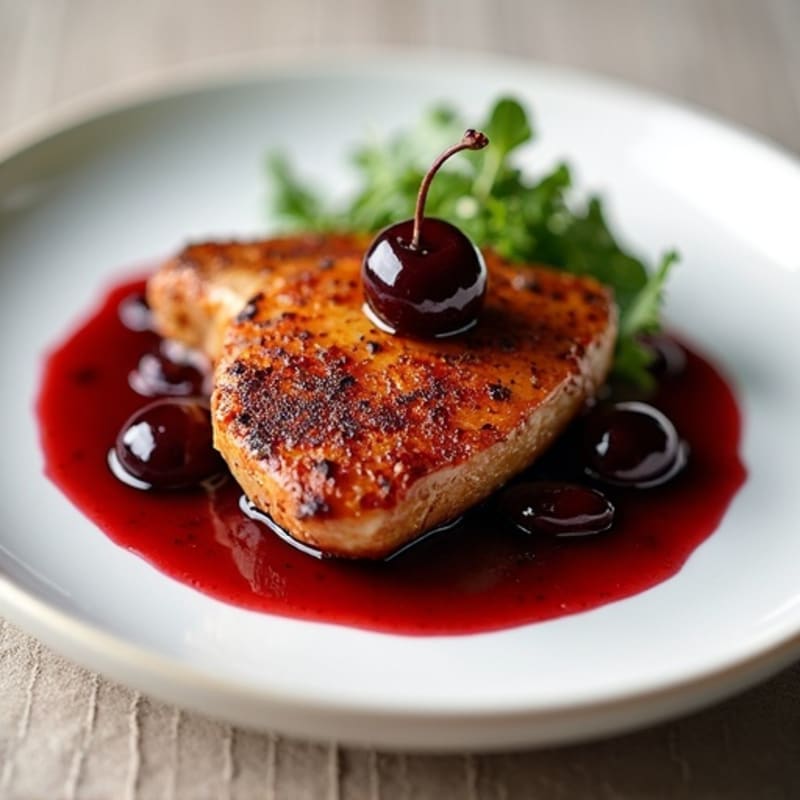 Crispy Pan-Seared Duck Breast with Cherry Sauce