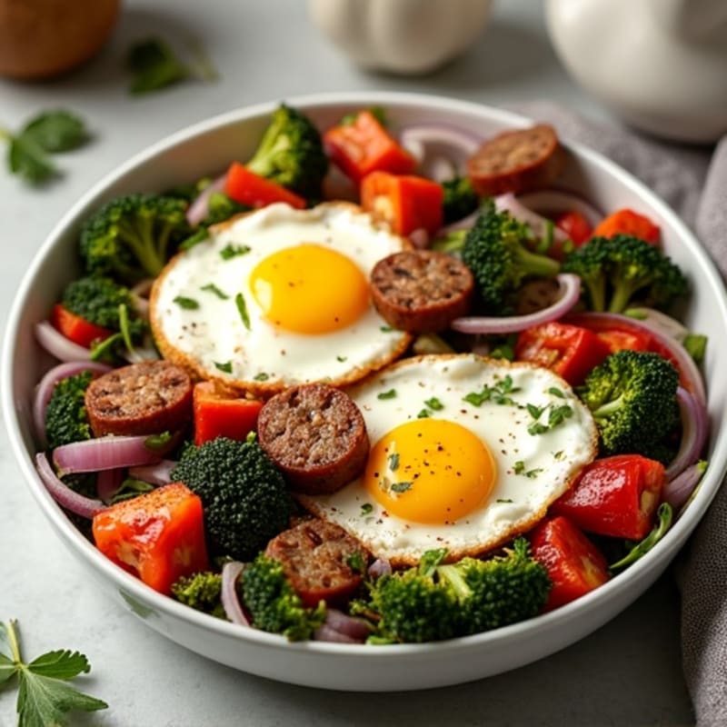 Sheet Pan Roasted Veggie and Egg Bake