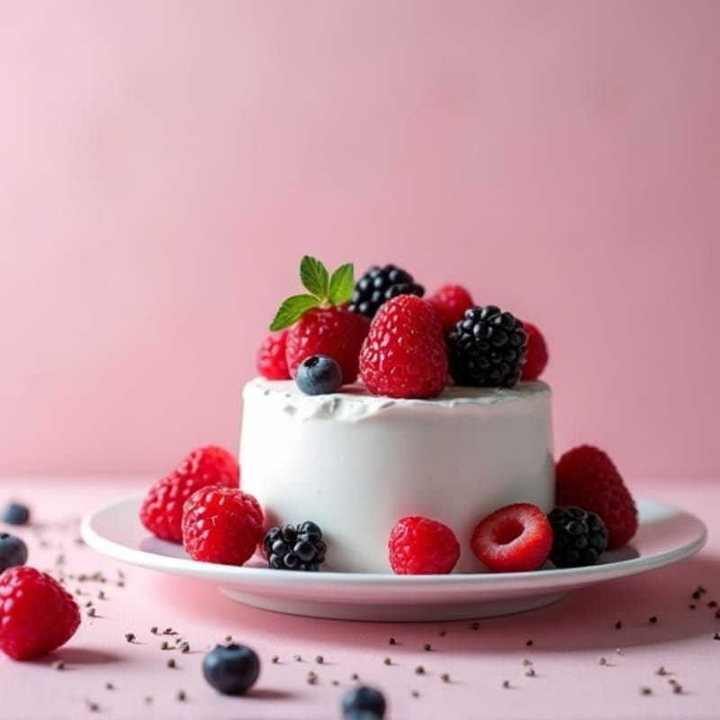 Greek Yogurt Protein Mousse with Mixed Berries