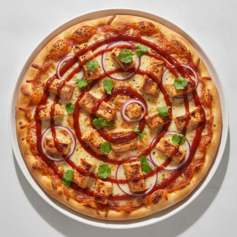 High-Protein BBQ Chicken Pizza with Red Onion