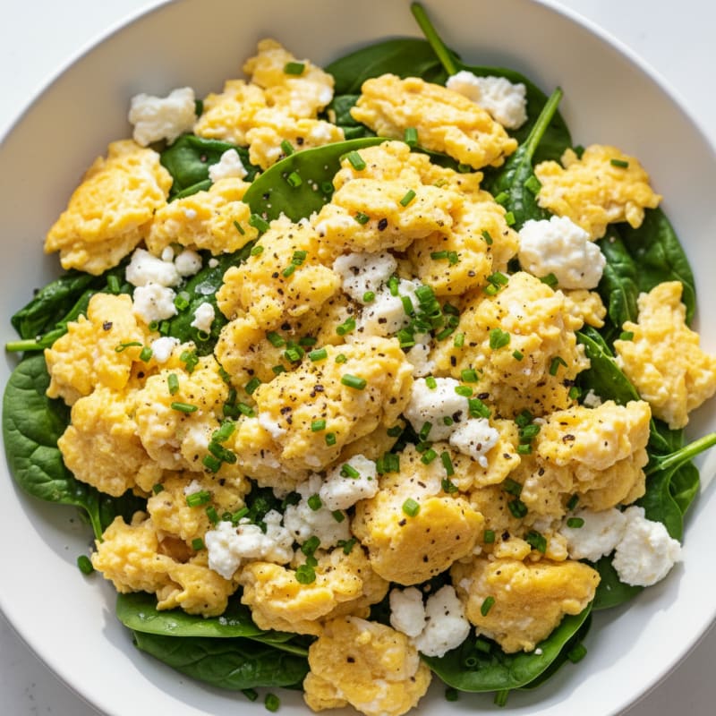Creamy Feta and Cottage Cheese Eggs