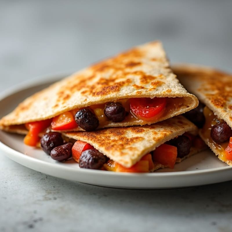 Crispy Lean Steak and Black Bean Quesadillas
