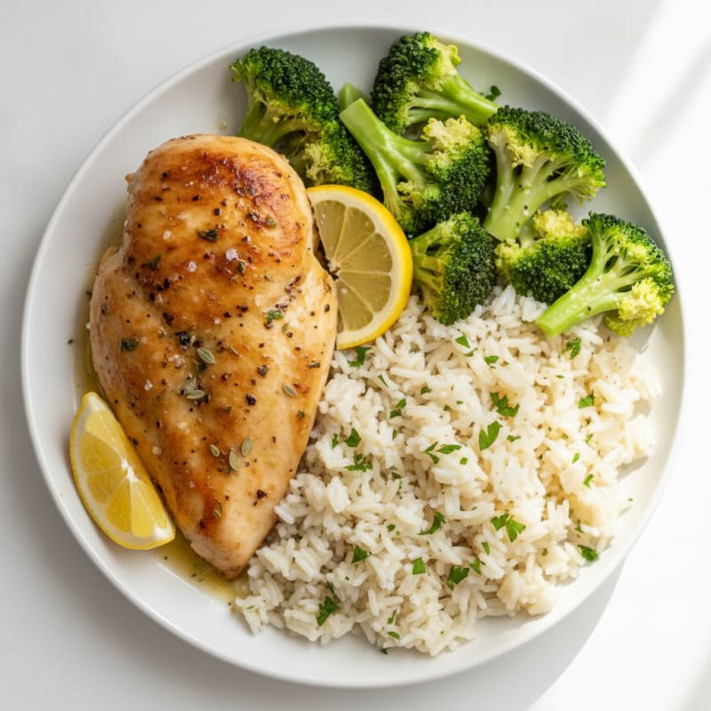 Lemon Herb Roasted Chicken with Rice