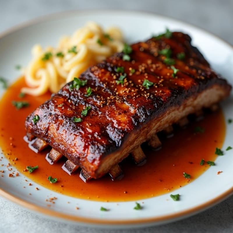 Slow-Cooked Smoked Pork Ribs with Zesty BBQ Glaze