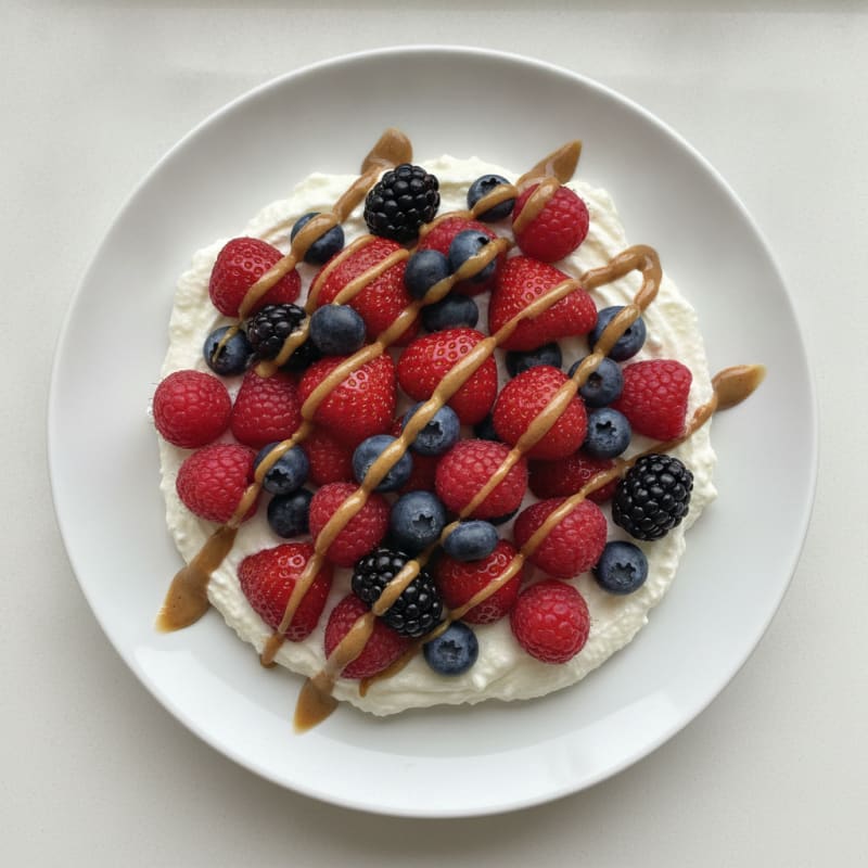 Silky Greek Yogurt Protein Mousse with Mixed Berries