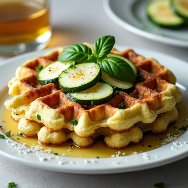 Crispy Savory Zucchini Herb Waffles