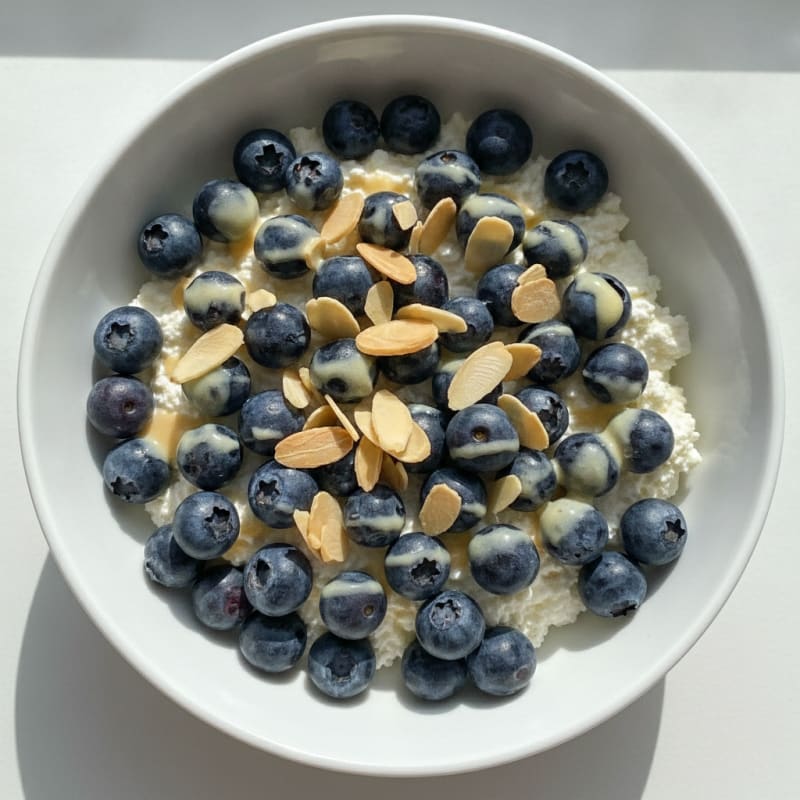 Cottage Cheese Protein Bowl with Berries and Almonds