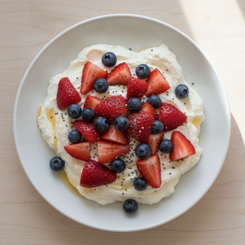 Silky Protein Yogurt Mousse with Fresh Berries