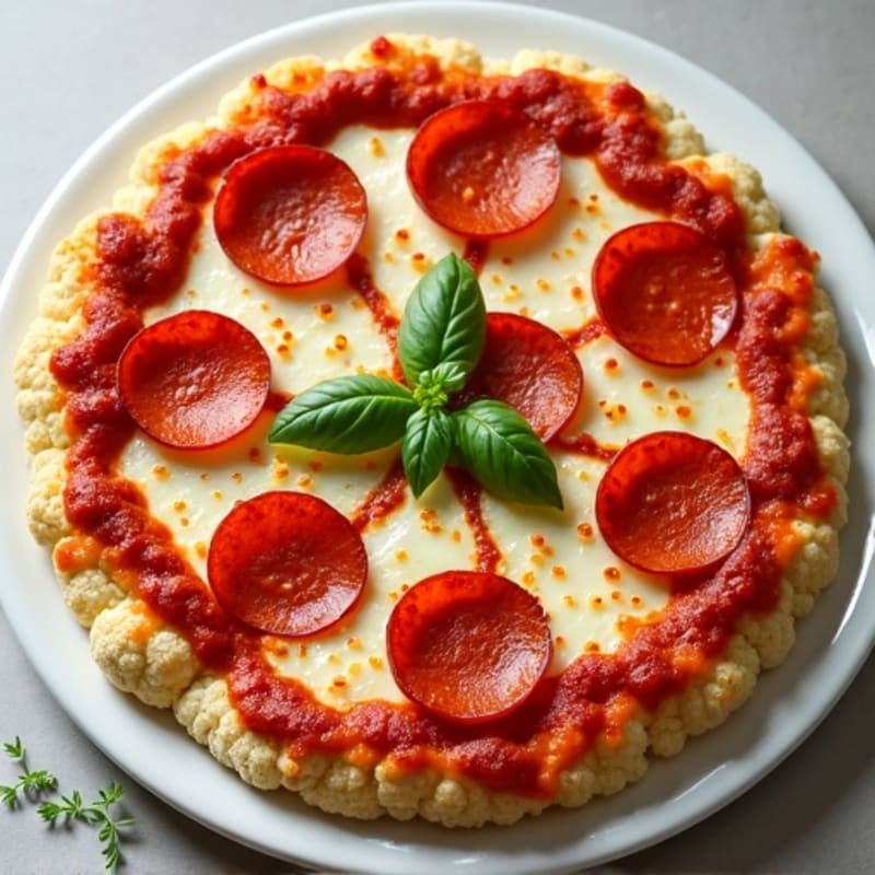Cauliflower Crust Pizza with Turkey Pepperoni