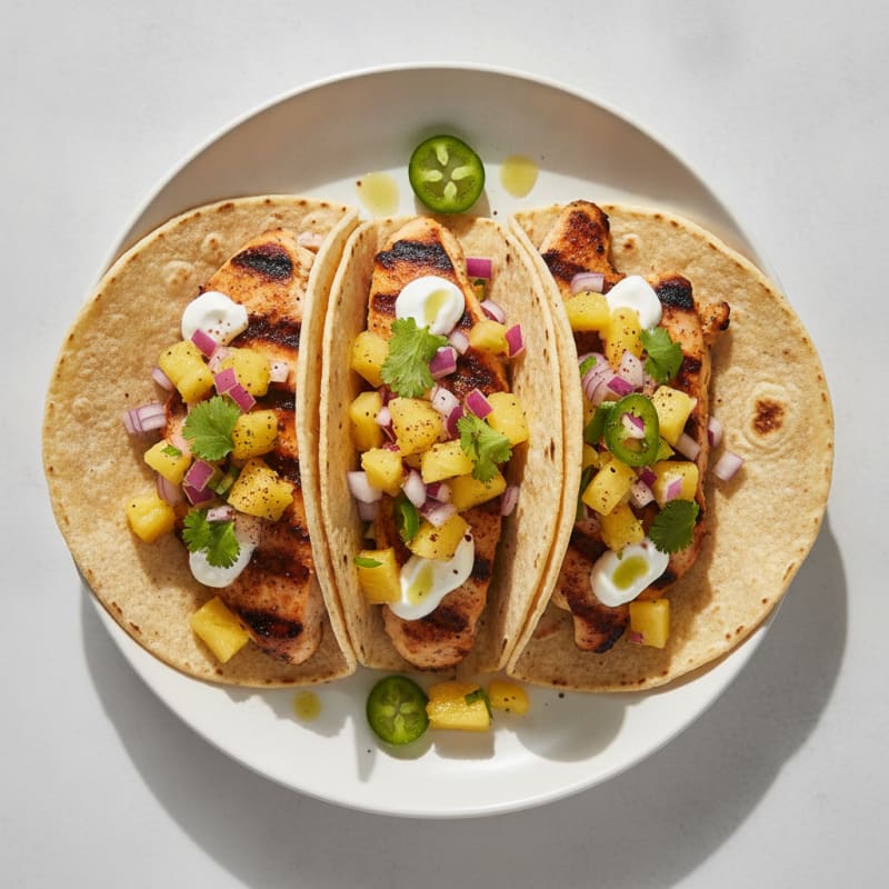 Grilled Chicken Tacos with Pineapple Salsa