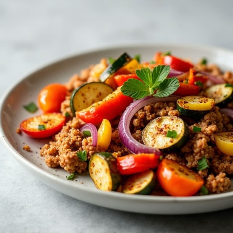 Spiced Ground Turkey and Roasted Vegetables