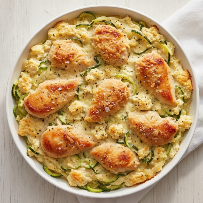 Chicken Zucchini Cottage Cheese Bake