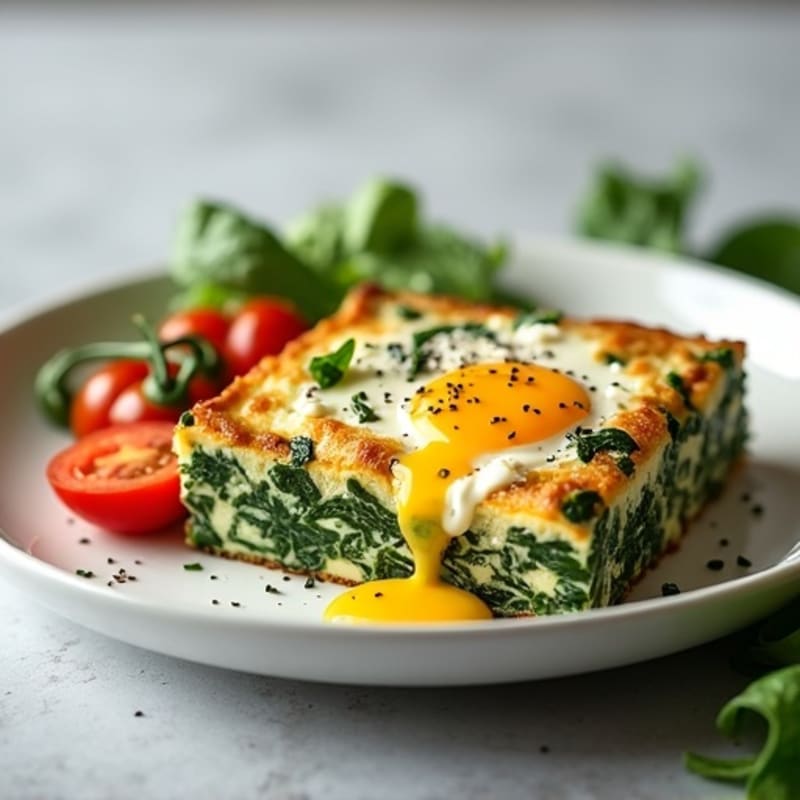 Protein-Packed Spinach and Feta Egg Bake
