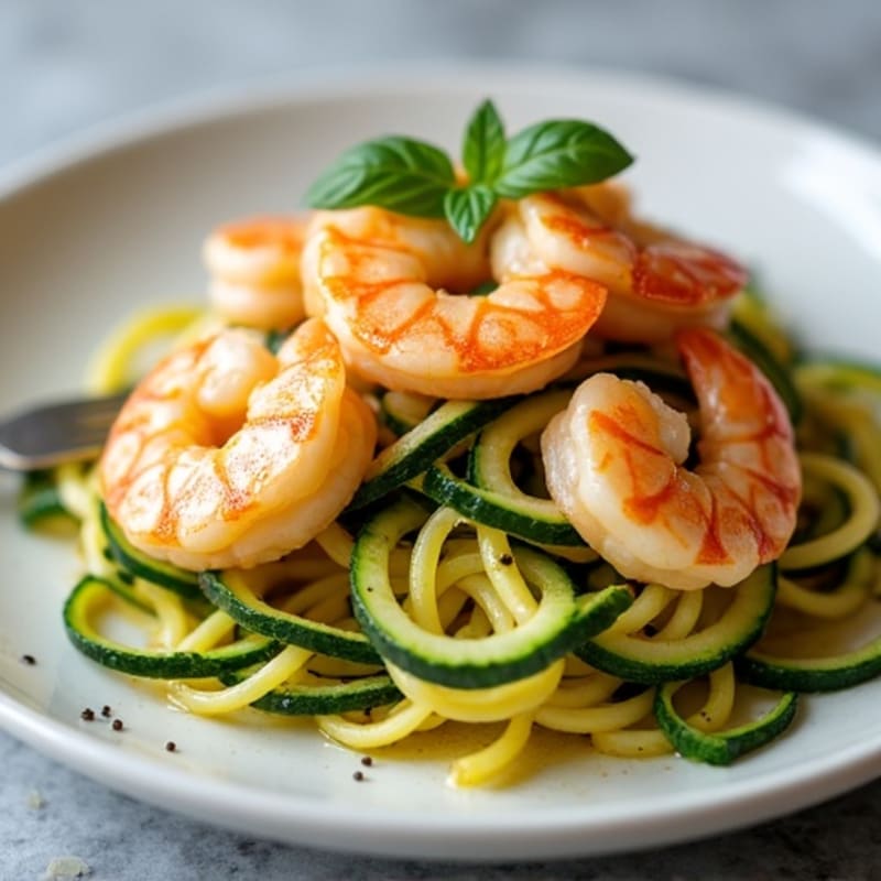 Garlic Butter Lemon Shrimp with Zucchini Noodles