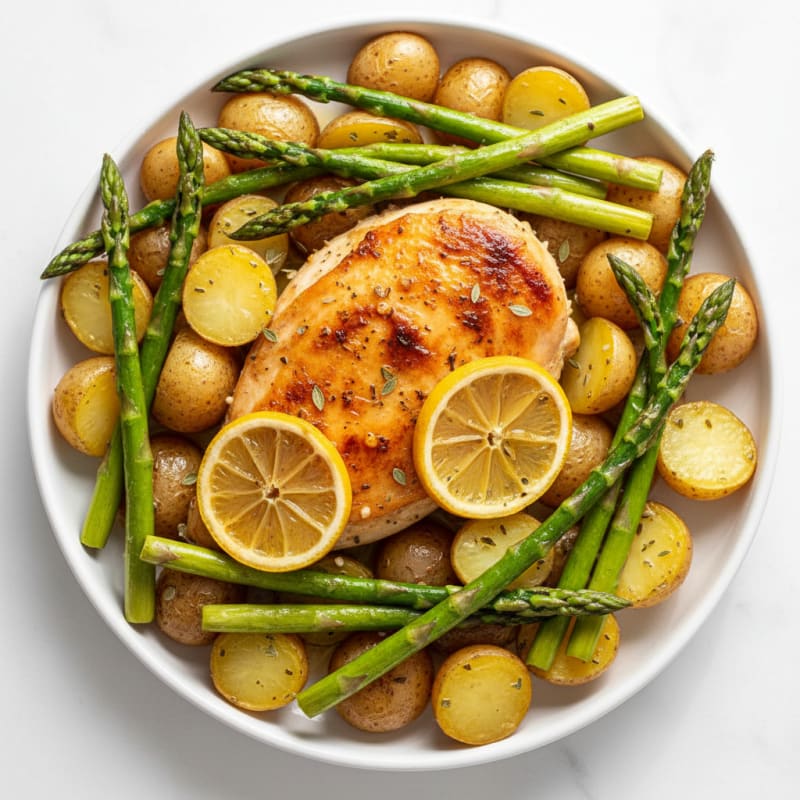 Lemon Herb-Roasted Chicken with Asparagus