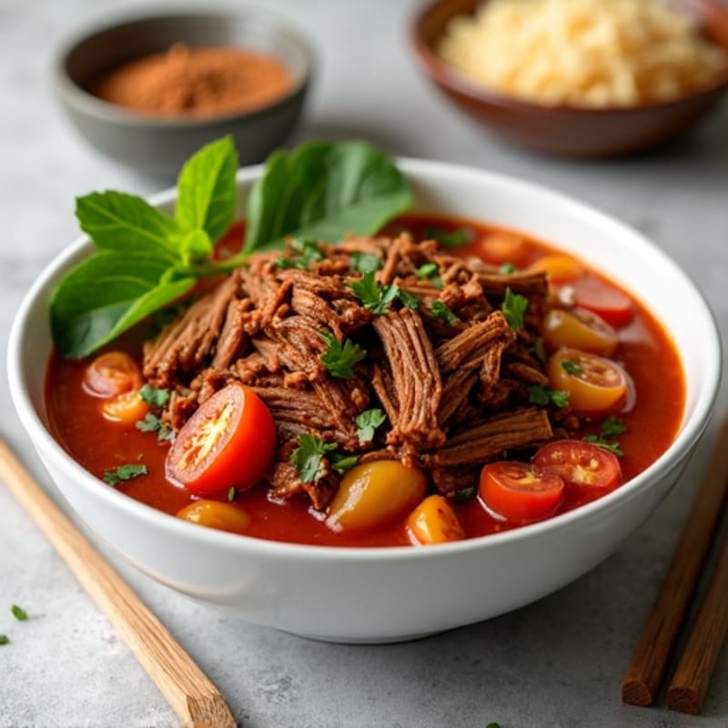 Lean Chili-Braised Shredded Beef