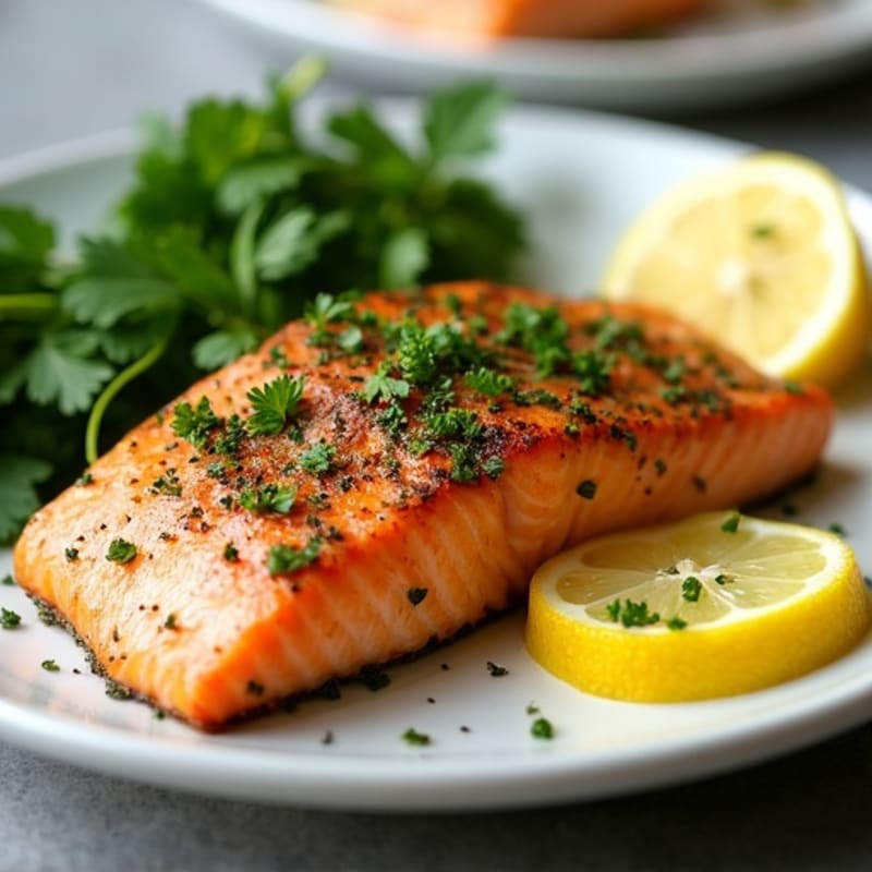Herb-Crusted Pan Seared Salmon with Lemon