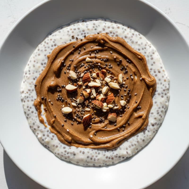 Creamy Protein Chia Pudding with Almond Butter