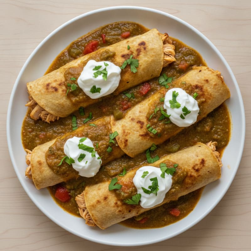 Chicken Entomatadas with Roasted Poblano