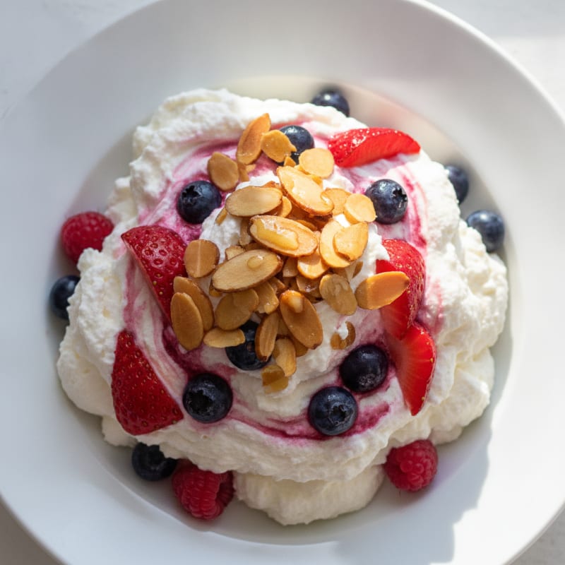 Greek Yogurt Protein Mousse with Mixed Berries