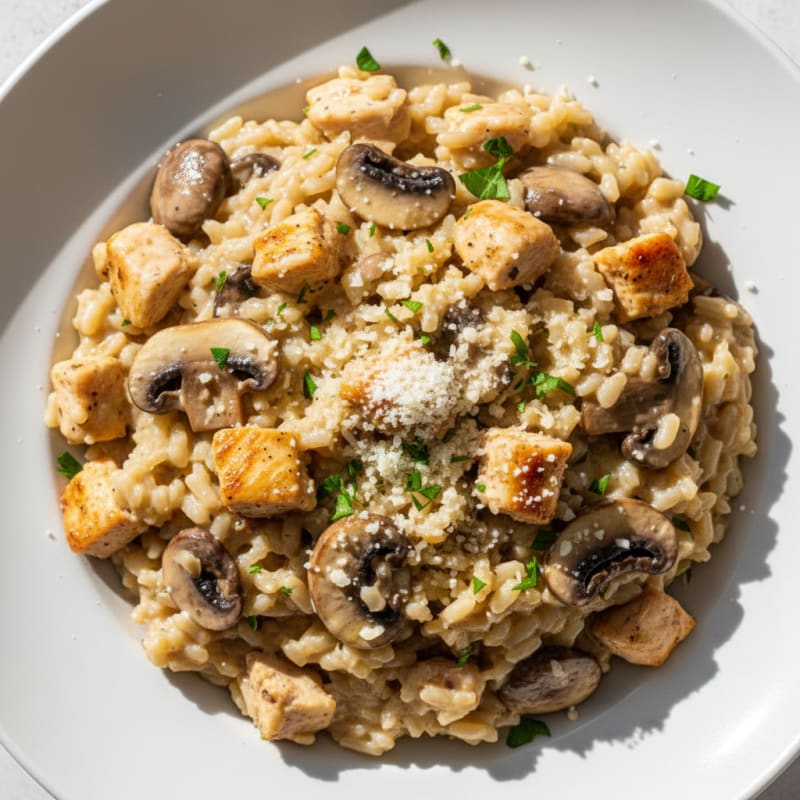 Creamy Mushroom Risotto with Parmesan