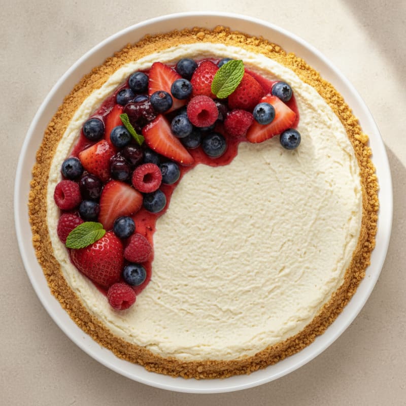 Greek Yogurt Protein Cheesecake with Fresh Berries