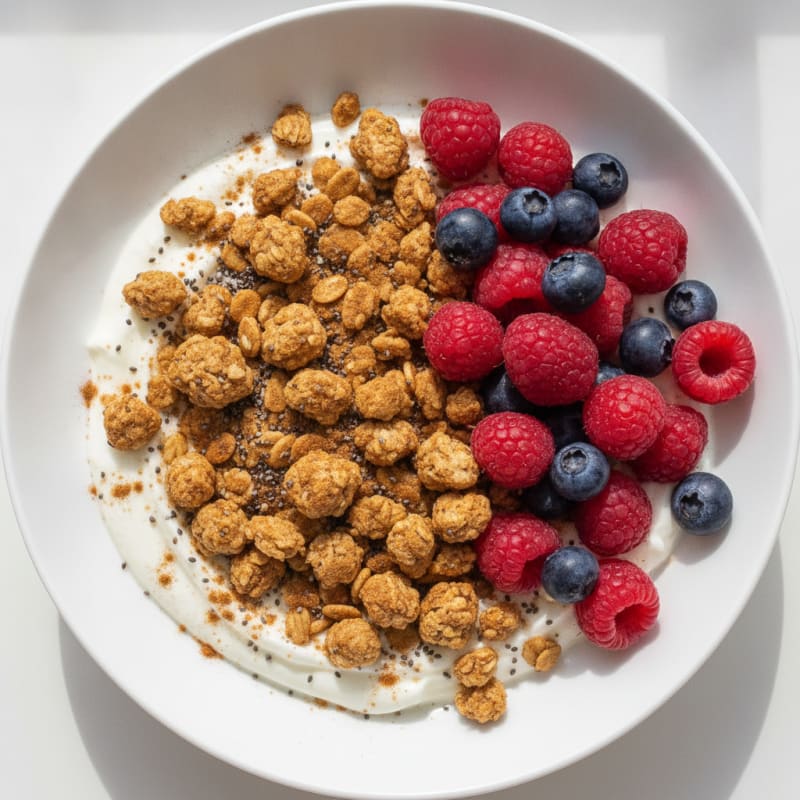 High-Protein Berry and Hemp Greek Yogurt Bowl