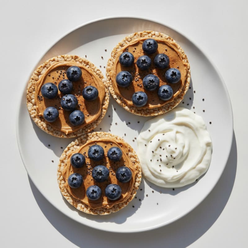 Blueberry Almond Butter Rice Cakes