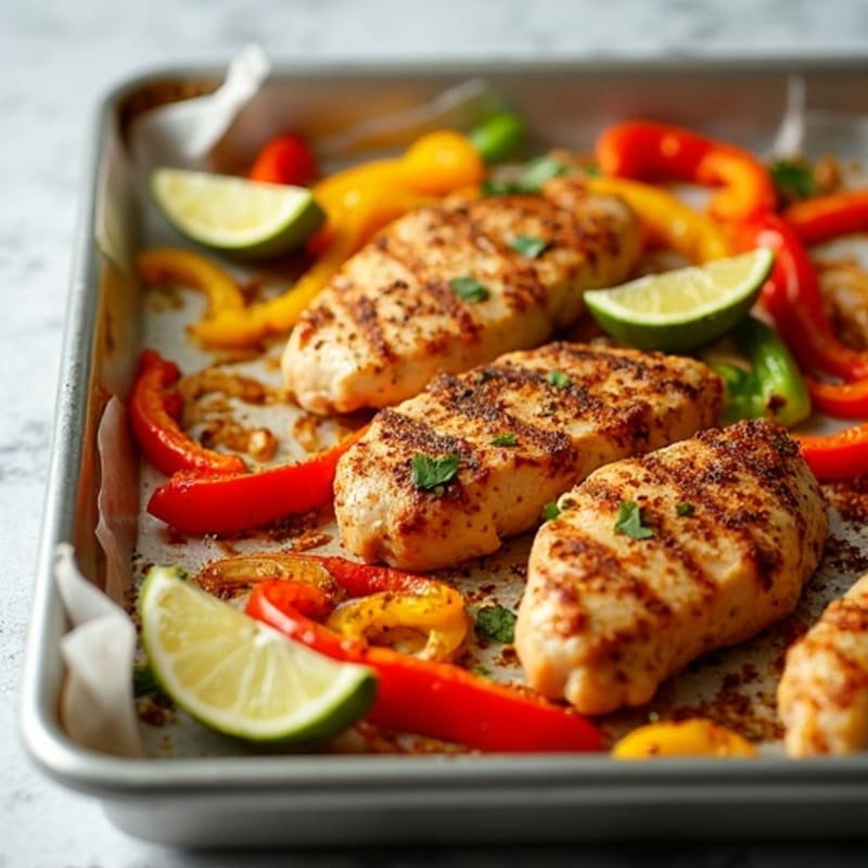 Sheet Pan Zesty Lime Chicken Fajitas with Crispy Bell Peppers