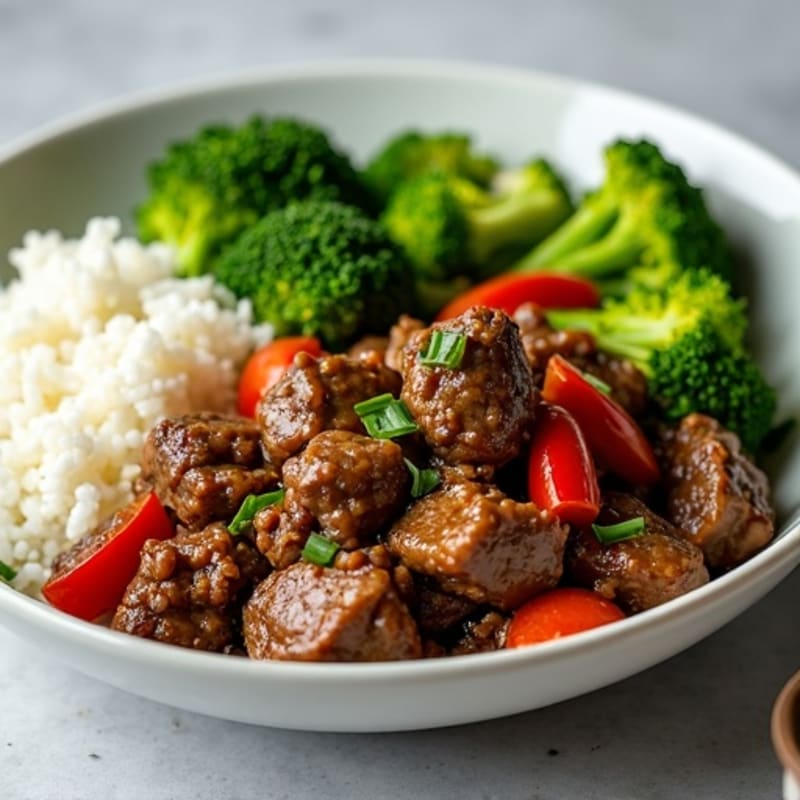 Lean Mince Beef Stir Fry with Steamed Broccoli