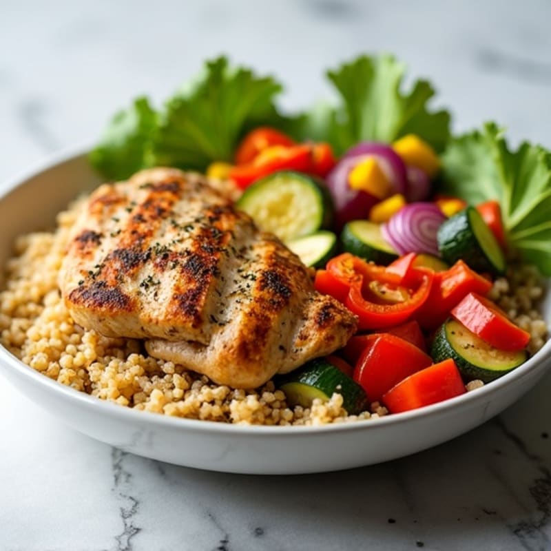 Herb-Spiced Chicken Shawarma Bowl with Roasted Vegetables