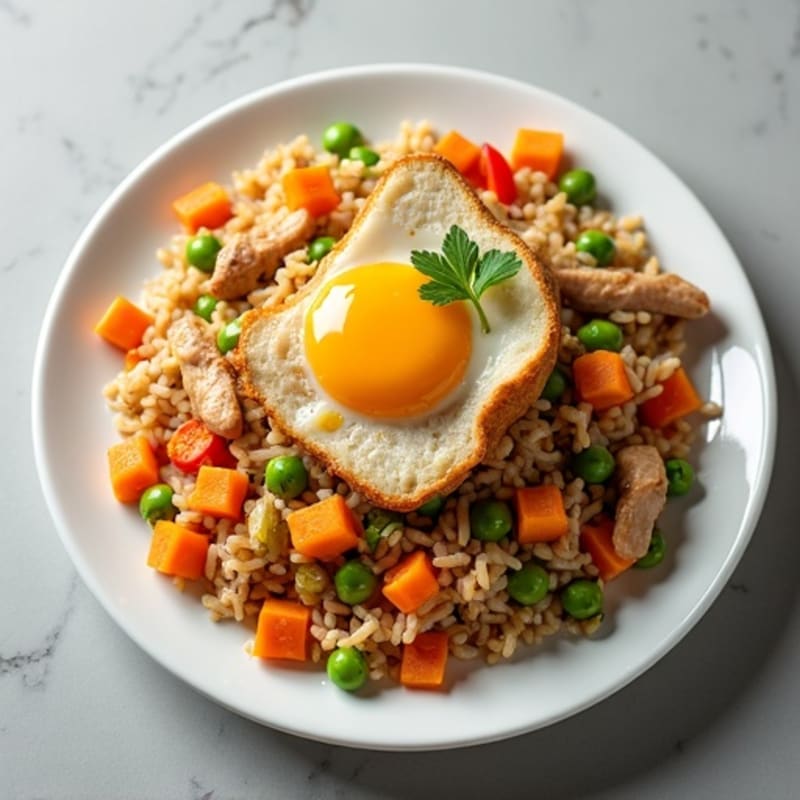 Healthy Chicken Fried Rice with Fresh Vegetables