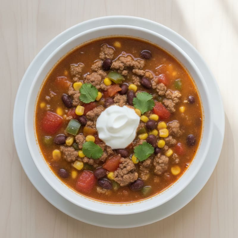Hearty Beef Taco Soup